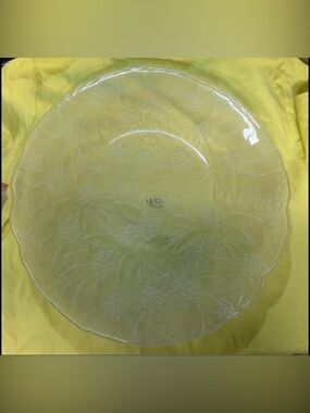 Mikasa Clear Embossed Floral Glass Serving Platter - Clear